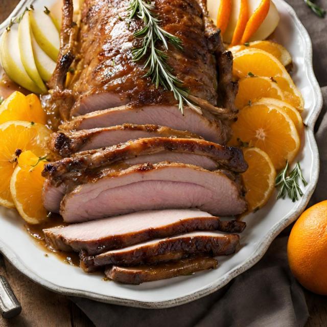 Wieprzowina z gruszkami i pomarańczami 