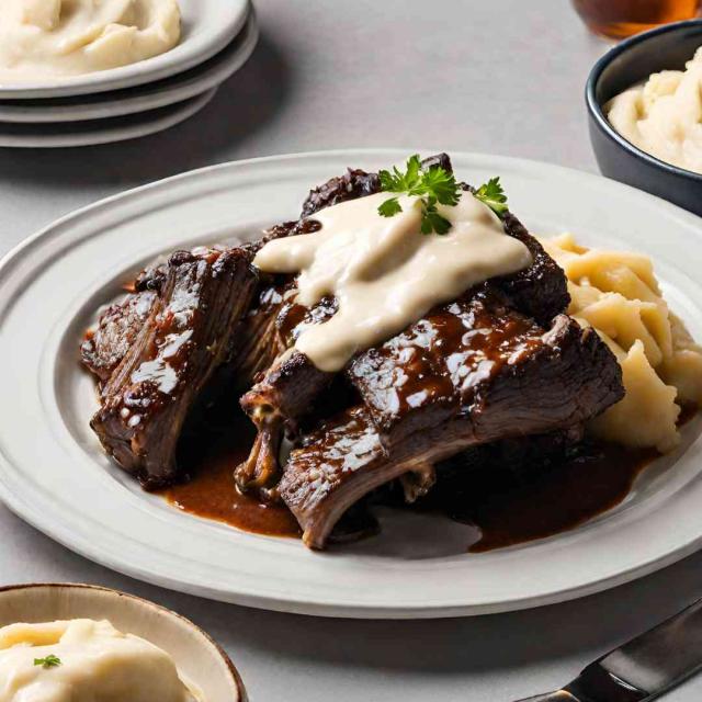 Żeberka duszone w białym winie