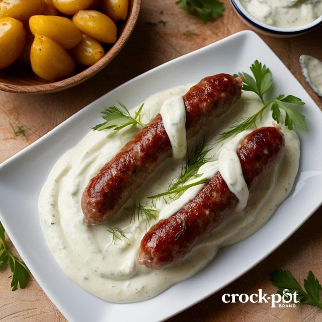Biała kiełbasa w sosie chrzanowym