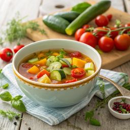 Letnia zupa z młodych warzyw