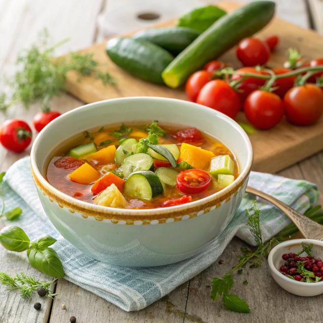 Letnia zupa z młodych warzyw