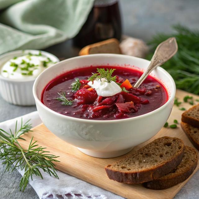 Barszcz czerwony wigilijny z pieczonym burakiem